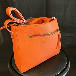 Orange crossbody shoulder bag